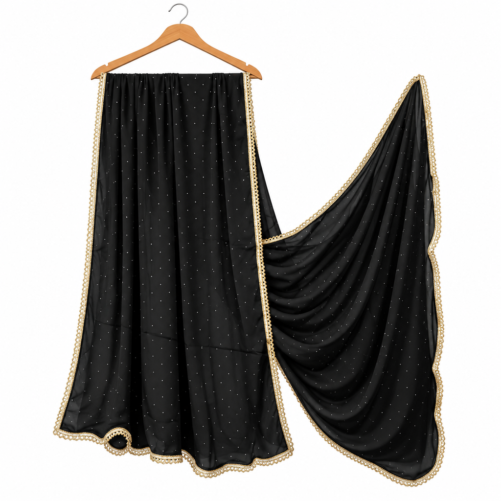 Black Dupatta for Kurta