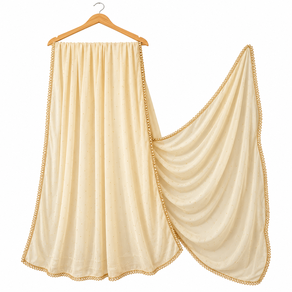 Beige Dupatta for Kurta